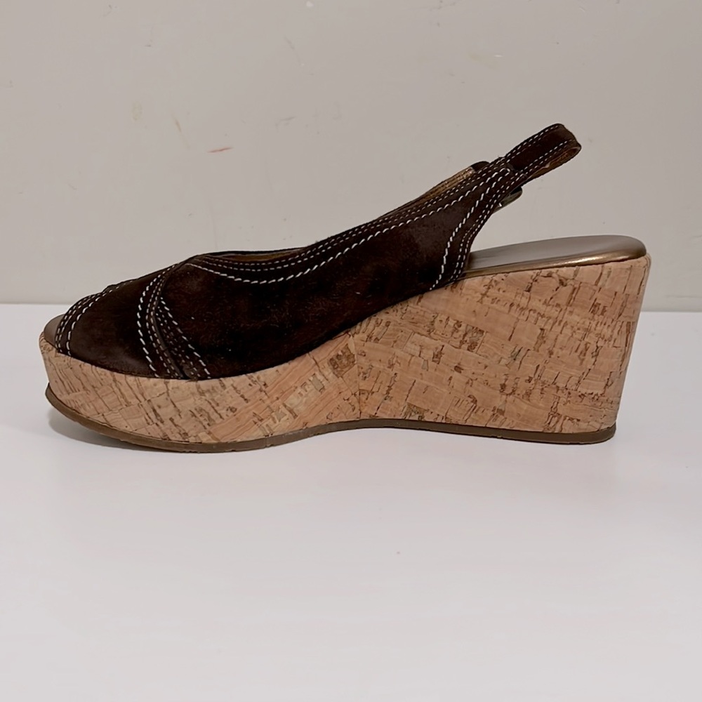Cordani Danny Brown Suede Cork Wedge Size  38